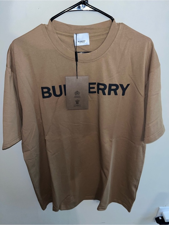 Burberry Other - Burberry Tan Crewneck Logo T-Shirt with Black Print